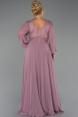 Robe Grande Taille Longue Mousseline Couleur Rose ABU5276