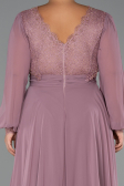 Robe Grande Taille Longue Mousseline Couleur Rose ABU5276