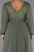 Robe Grande Taille Longue Mousseline Kaki ABU5276