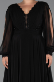 Robe Grande Taille Longue Mousseline Noir ABU5276