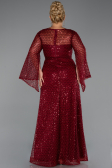 Robe De Soirée Grande Taille Longue Perlé Rouge Bordeaux ABU5243