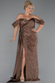 Robe De Fiançailles Grande Taille Squameuse Longue Cuivre ABU4086