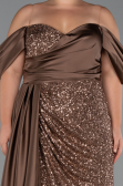 Robe De Fiançailles Grande Taille Squameuse Longue Cuivre ABU4086
