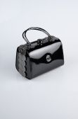 Sac de Soirée Cuir Verni Noir KC170