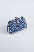 Sac de Soirée Luxe Couleur daim Bleu Saxe SH849