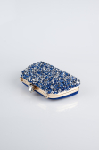 Sac de Soirée Luxe Couleur daim Bleu Saxe SH849