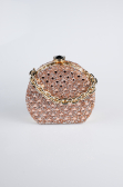 Sac de Soirée Luxe Pierreux Or-Rose séchée SH854