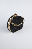 Sac de Soirée Luxe Pierreux Noir-Or SH854