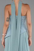 Robe de Soirée Longue Mousseline Turquoise ABU5280