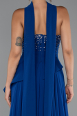 Robe de Soirée Longue Mousseline Bleu Saxe ABU5280