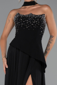 Robe de Soirée Longue Mousseline Noir ABU5280