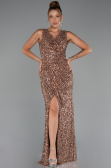 Robe de Soirée Longue Cuivre ABU5281