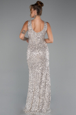 Robe de Soirée Longue Beige ABU5281