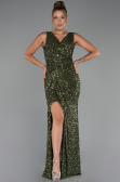 Robe de Soirée Longue Kaki ABU5281