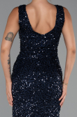 Robe de Soirée Longue Bleu Marine ABU5281