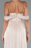 Robe de Cérémonie Longue Mousseline Beige ABU5283