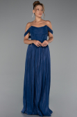 Robe de Cérémonie Longue Mousseline Bleu Marine ABU5283