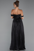 Robe de Cérémonie Longue Mousseline Noir ABU5283