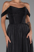 Robe de Cérémonie Longue Mousseline Noir ABU5283