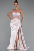 Robe de Soirée Longue Satin Poudre ABU5288