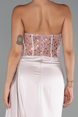Robe de Soirée Longue Satin Poudre ABU5288