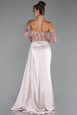 Robe de Soirée Longue Satin Poudre ABU5288