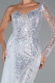 Robe de Soirée Longue Perlé Bleu clair ABU5269