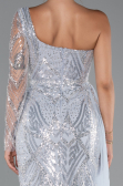 Robe de Soirée Longue Perlé Bleu clair ABU5269