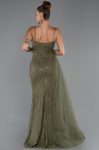 Robe de Soirée Longue Perlé Kaki ABU5297