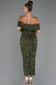 Robe De Soirée Midi Kaki ABK2440