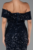 Robe De Soirée Midi Bleu Marine ABK2440