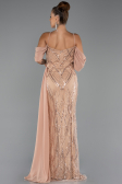 Robe de Soirée Longue Perlé Or ABU5316