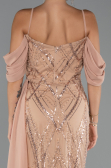 Robe de Soirée Longue Perlé Or ABU5316