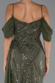 Robe de Soirée Longue Perlé Kaki ABU5316