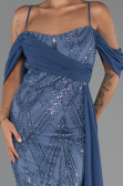 Robe de Soirée Longue Perlé Indigo ABU5316