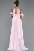 Robe de Soirée Longue Mousseline Poudre ABU5327