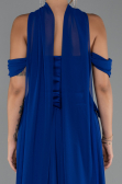 Robe de Soirée Longue Mousseline Bleu Saxe ABU5327