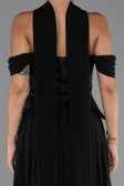 Robe de Soirée Longue Mousseline Noir ABU5327