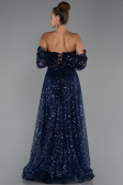 Robe De Soirée Longue Bleu Marine ABU5226