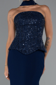 Robe de Soirée Longue Bleu Marine ABU5320