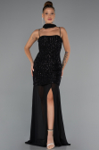 Robe de Soirée Courte Perlé Noir ABK2443