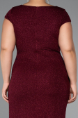 Robe Grande Taille Longue Rouge Bordeaux ABU5317