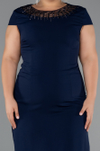 Robe De Invitation Grande Taille Midi Bleu Marine ABK2445