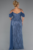 Robe Grande Taille Longue Perlé Indigo ABU5319
