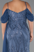 Robe Grande Taille Longue Perlé Indigo ABU5319