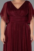 Robe de Soirée Grande Taille Longue Rouge Bordeaux ABU5323