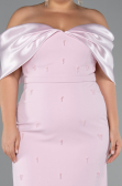 Robe De Invitation Grande Taille Midi Poudre ABK2379
