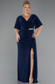 Robe de Soirée Grande Taille Longue Bleu Marine ABU5287