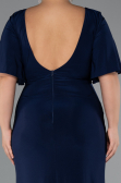 Robe de Soirée Grande Taille Longue Bleu Marine ABU5287