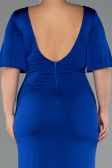 Robe de Soirée Grande Taille Longue Bleu Saxe ABU5287
